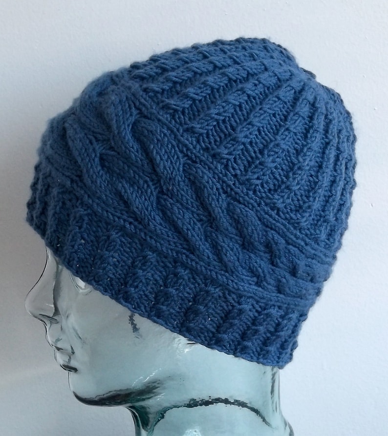 Cabled Toque Knitting Hat Pattern Pdf File Womens Winter Etsy
