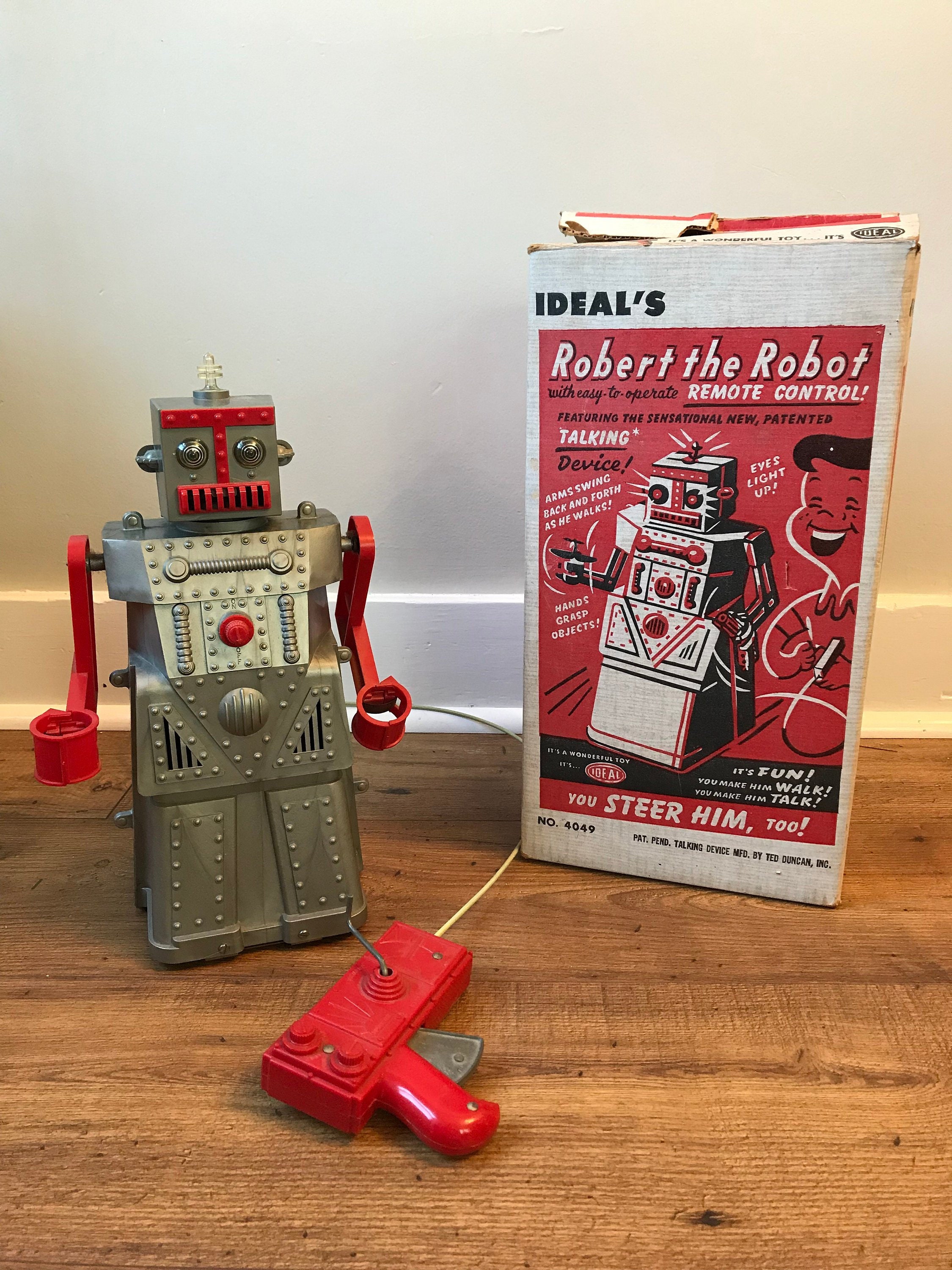 1950s Ideal Robert the Robot 4049 With Box - Vintage Science 1950s Ideal Robert the Robot 4049 With Box - Vintage Science