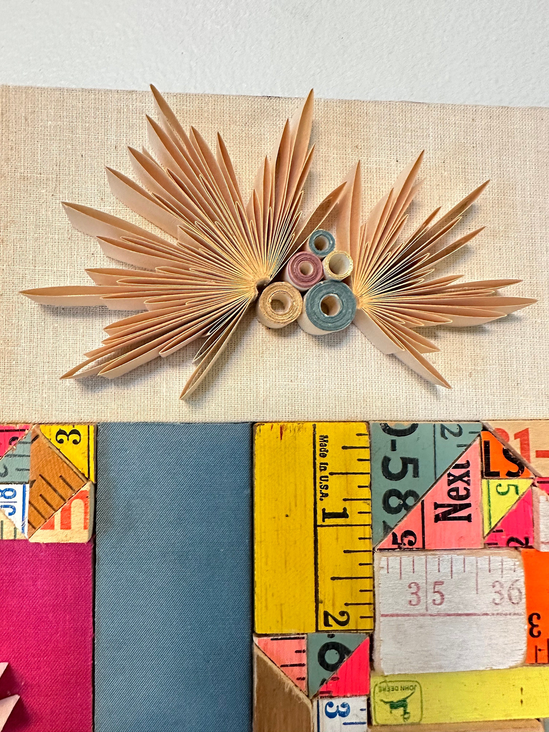 Measure Twice Mixed Media Wall Art - Vintage Advertising Ruler Book Art