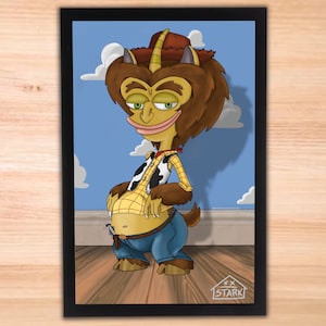 The Hormone Monster as Woody Art Print