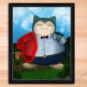 Snorlax in Suit Pokémon Art Print