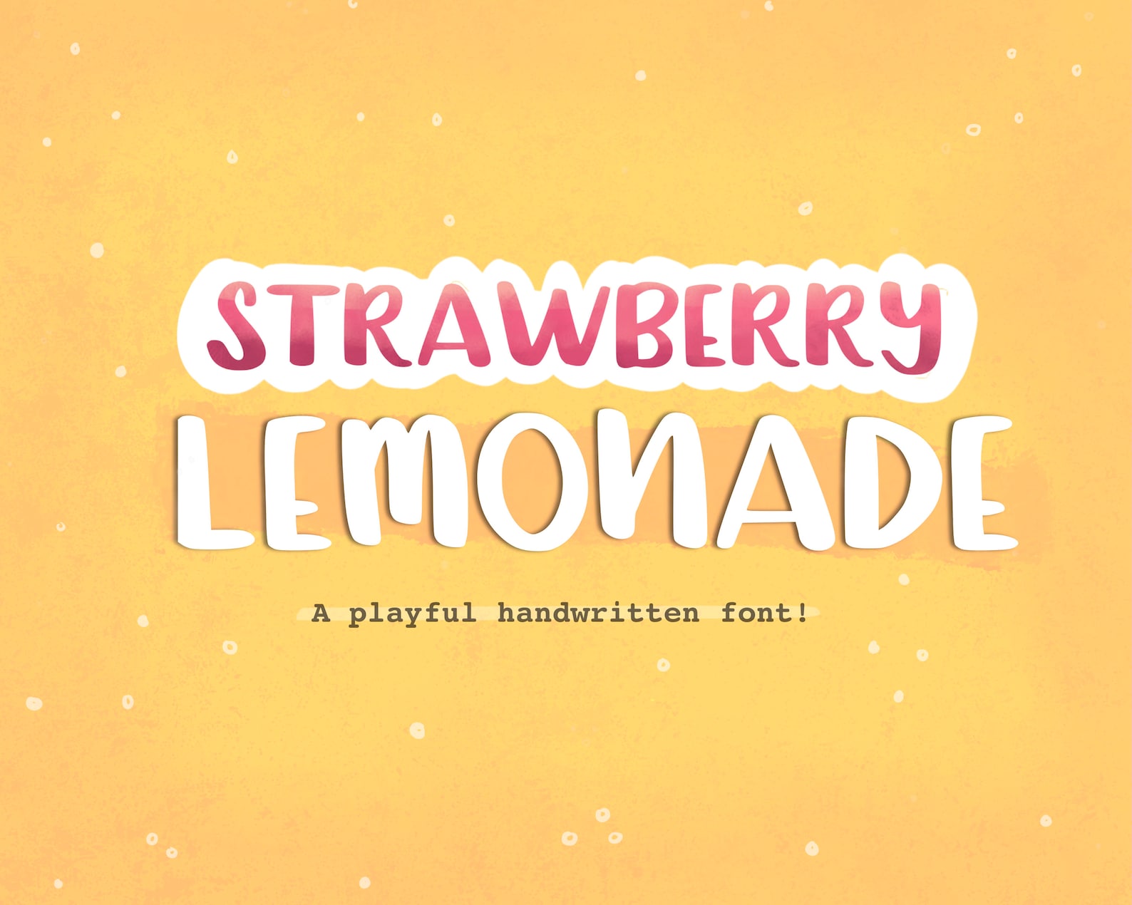 Strawberry Lemonade Handwritten Font Cute Font Handwritten Etsy