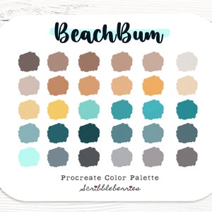 BeachBum Procreate Color Palette: 30 Coordinating Colors (Digital Download)