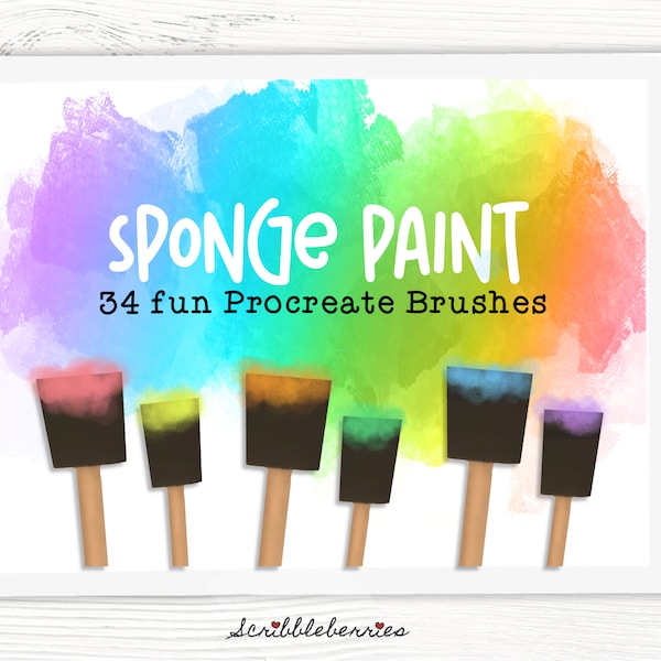 Sponge Paint Procreate Brushes, Procreate Paint Brushes, procreate fineliner brushes, texture brushes, procreate brushes, Procreate inking