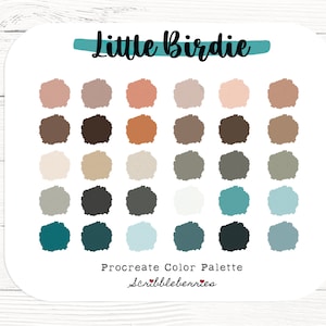 Little Birdie Procreate Color Palette: 30 Coordinating Swatches (Digital Download)