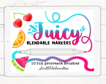 Juicy Blending Markers: 10 Procreate Brushes (Digital Download)