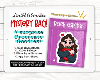 Rock Candy Procreate Brushes: Mystery Bag with Color Palette