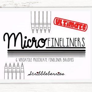 Procreate Fineliner Brush Set: Inking Brushes + Color Palette