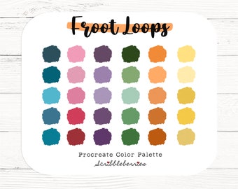 Froot Loops Procreate Color Palette: 30 Rainbow Colors (Digital Download)