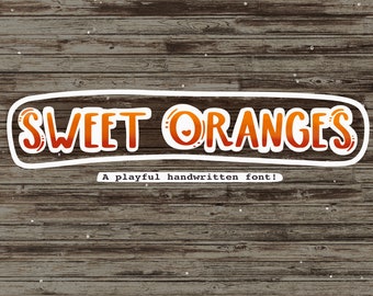 Sweet Oranges Handwritten Font, cute font, handwritten font, commercial use font, procreate font, font, font bundle, cute fonts,
