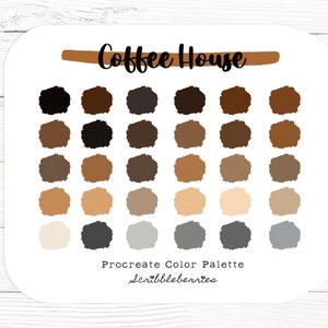 Coffee House Procreate Color Palette: 30 Neutral Swatches (Digital Download)