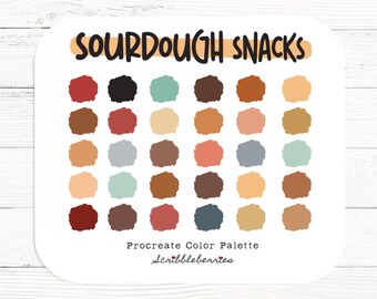 Sourdough Snacks Procreate Color Palette: 30 Earthy Colors (.swatch file)