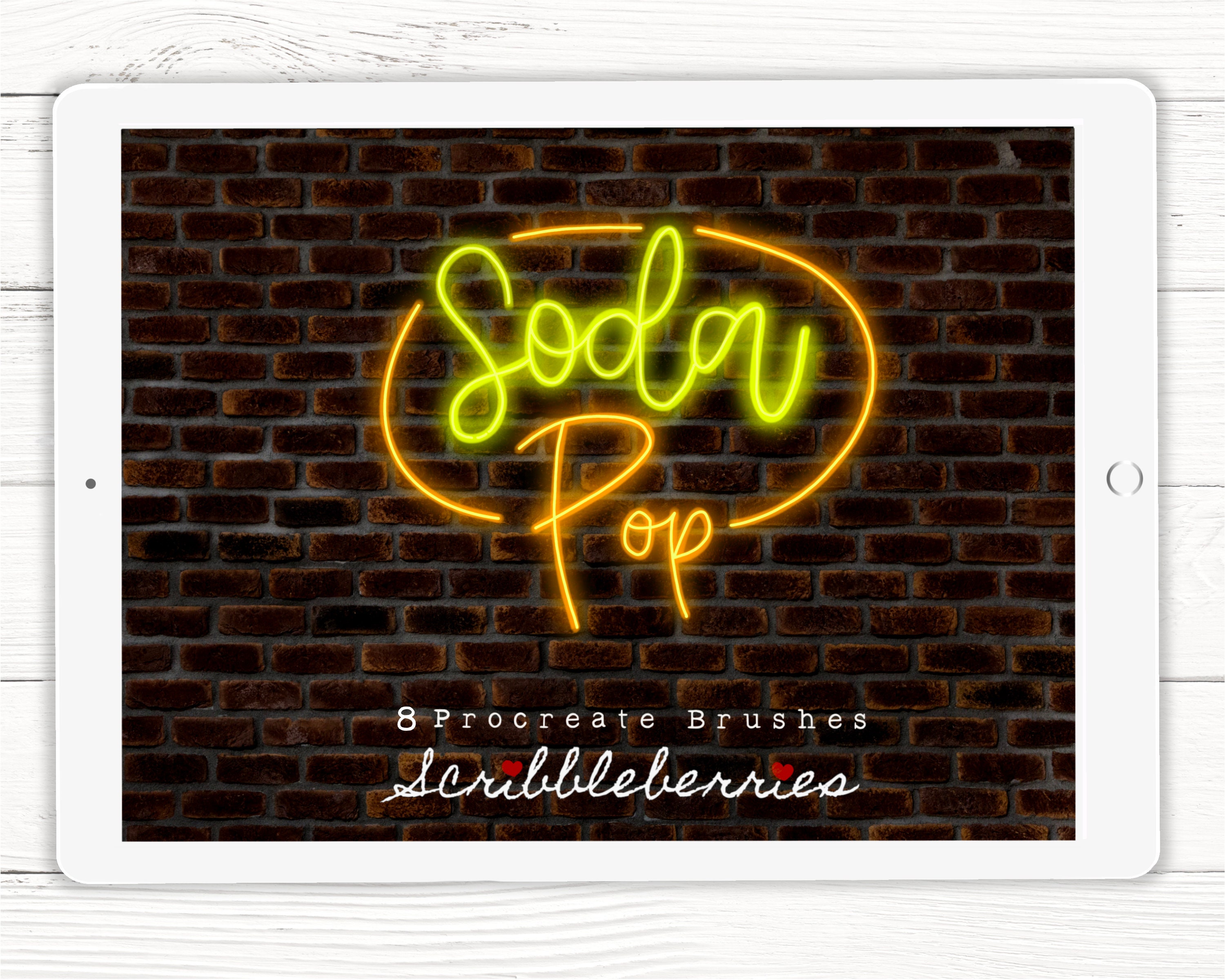 Procreate Neon Lights Brushes: 8 Brush Lettering Set - Etsy