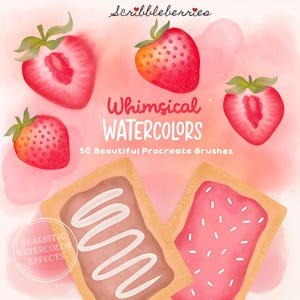Whimsical Watercolor Procreate Brushes, Procreate Micron Brushes, procreate texture brushes, procreate paint brushes, procreate brushes