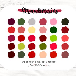 Strawberries Color Palette, Colorful palette, Color Palette, Ipad Pro, Procreate Brushes, earthy color palette, procreate