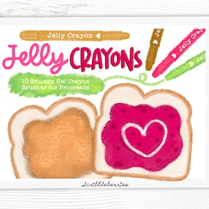 Jelly Crayon Procreate Brushes: 10 Smudgy Texture Brushes