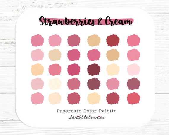 Strawberries & Cream Color Palette Procreate Color Palette | Etsy