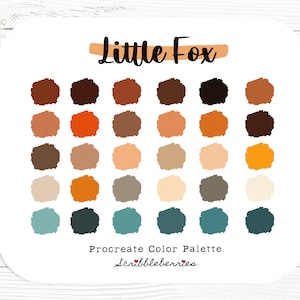 Little Fox Procreate Color Palette: 30 Unique Colors (.swatch file)