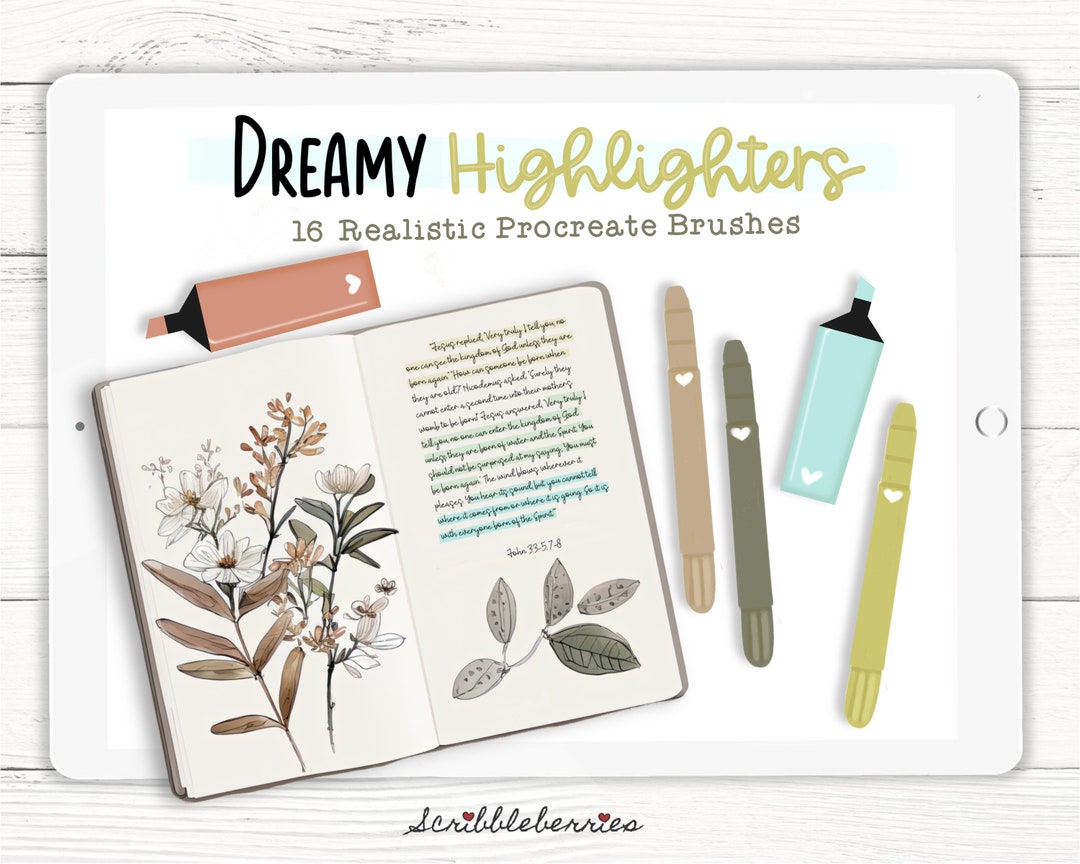 Highlighter Procreate Brushes, Procreate Micron Brushes, Procreate