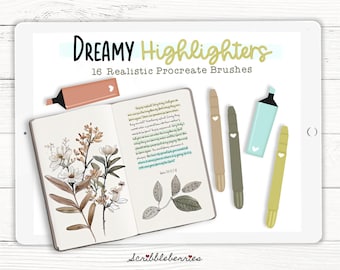 Dreamy Highlighter Procreate Brushes: Digital Journaling (16 Brush Set)