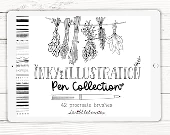 Procreate Ink Brush Set: Fineliner Illustration Brushes (42 Brushes)