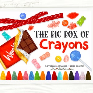 Procreate Crayon Brushes: 6 Brush Set + Color Palette (Procreate 5)