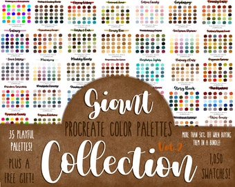Procreate Color Palette Bundle: 35 Playful Palettes & Brushes