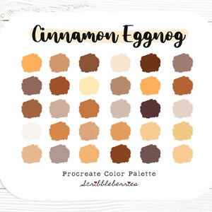Cinnamon Eggnog Procreate Color Palette: 30 Earthy Colors (.swatch file)