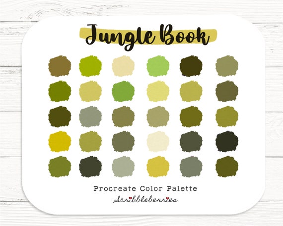 Jungle Book Procreate Palette, Colorful palette, Color Palette, Ipad Pro,  Procreate Brushes, earthy color palette, procreate