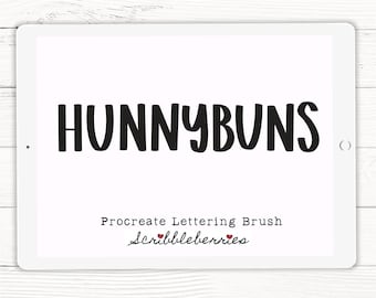 Pincel de lettering Hunnybuns para Procreate (Descarga digital)