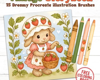 Vintage Storybook Procreate Brushes: Digital Coloring Brushset (Procreate 5+)