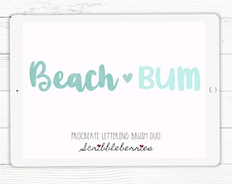 BeachBum Lettering Brush Duo: Procreate Brushes (Zip File)