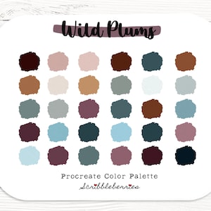 Wild Plums Procreate Color Palette: 30 Earthy Colors (.swatch File)