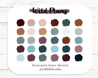 Wild Plums Palette, Colorful palette, Color Palette, Ipad Pro, Procreate Brushes, earthy color palette, procreate