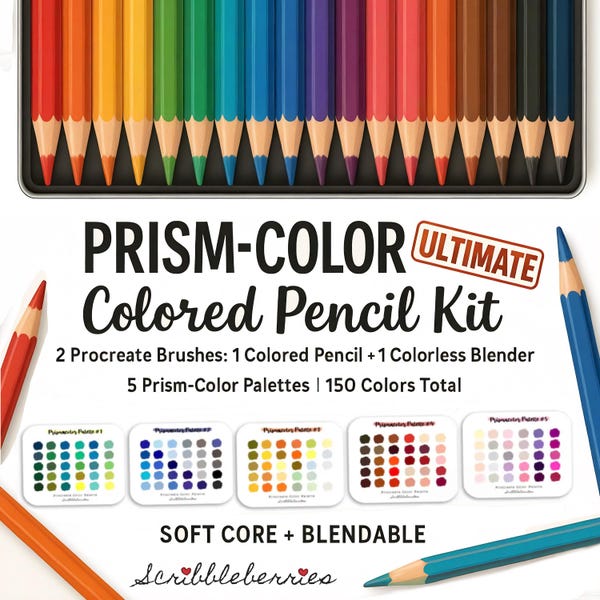 Pędzle do kredek Procreate: palety kolorów Prism (do pobrania w wersji cyfrowej)
