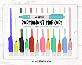 Permanent Markers Procreate Brushes, Procreate Copic Brushes, procreate fineliner brushes, texture brushes, procreate brushes, Procreate ink