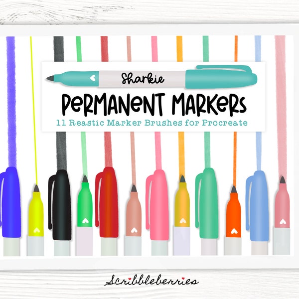 Permanent Markers Procreate Brushes, Procreate Copic Brushes, procreate fineliner brushes, texture brushes, procreate brushes, Procreate ink