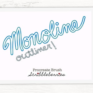 Monoline Outline Brush, Procreate outline Brush, Monoline procreate brush, procreate brushes, procreate, iPad Pro, lettering brush