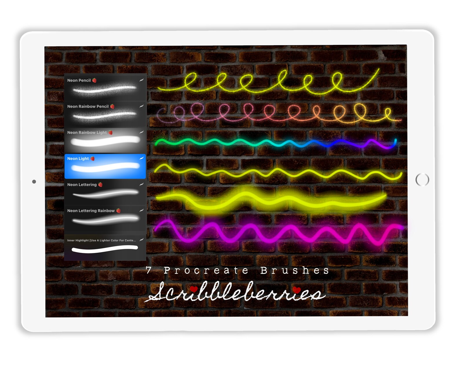 Neon Lights Brushes Procreate Neon Lights Brushes brushes Etsy