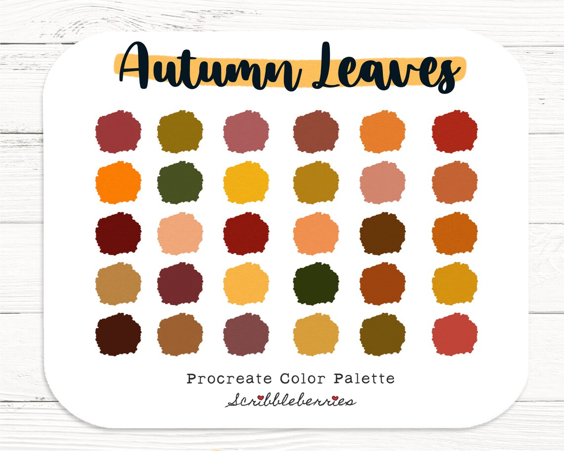 Autumn Leaves Procreate Color Palette Colorful palette Color | Etsy