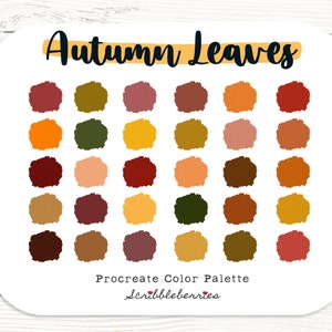 Autumn Leaves Procreate Color Palette, Colorful Palette, Color Palette ...
