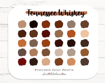Tennessee Whiskey Procreate Color Palette: 30 Coordinating Swatches (Digital Download)