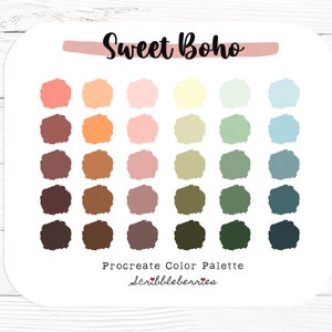Sweet Boho Color Palette, Procreate Color Palette, Color Swatches, Color Palette, Rich Colors, Procreate Brushes