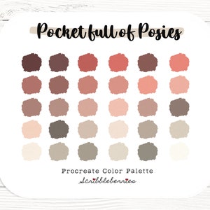Posies Color Palette, Procreate Color Palette, Color Palette, Rich colors, Procreate Brushes, natural palette, skin tones palette