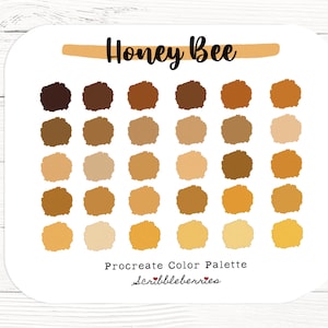 Honey Bee Procreate Color Palette: 30 Coordinating Swatches (Digital Download)