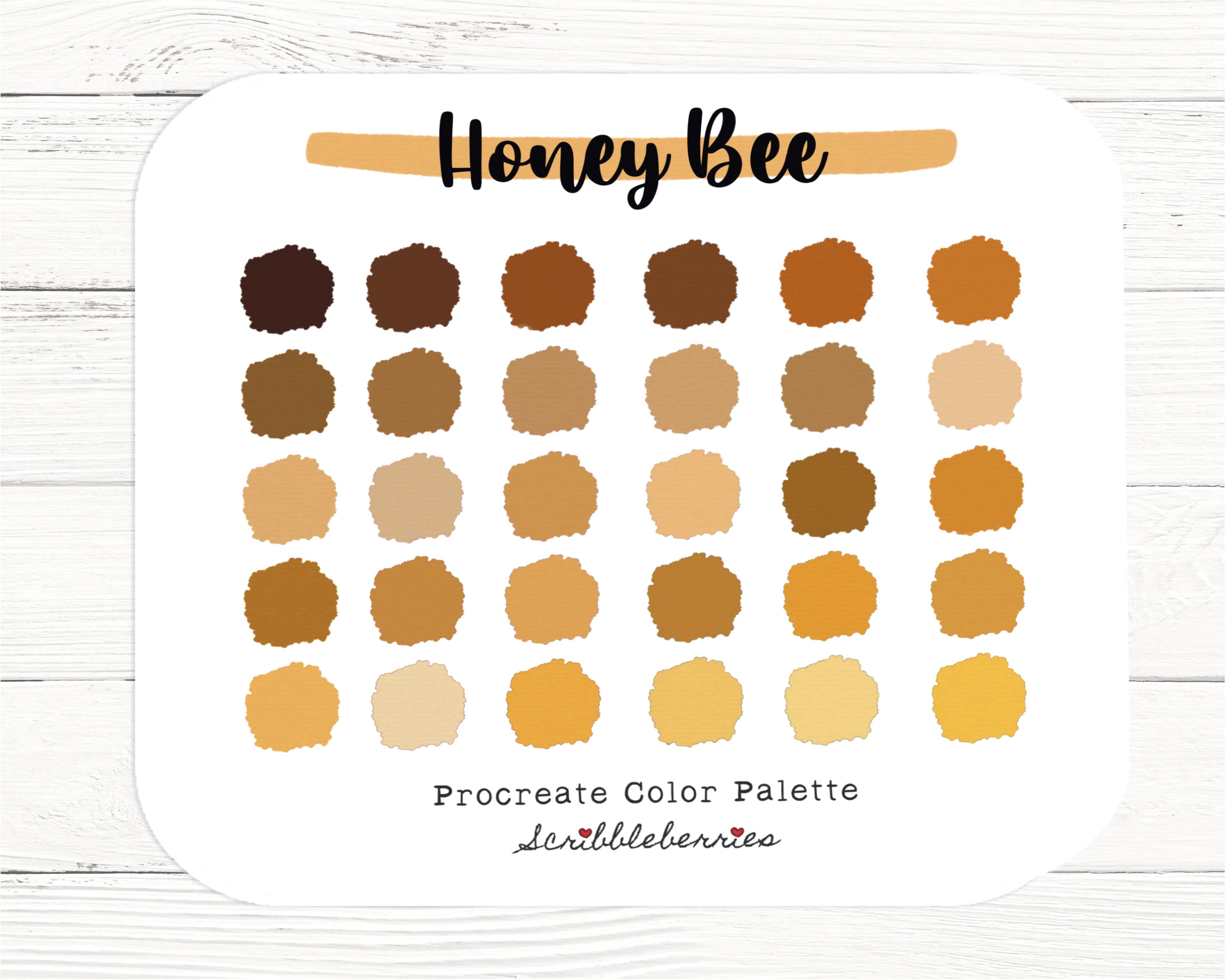 Honey Bee Procreate Color Palette Color Swatches Color Etsy