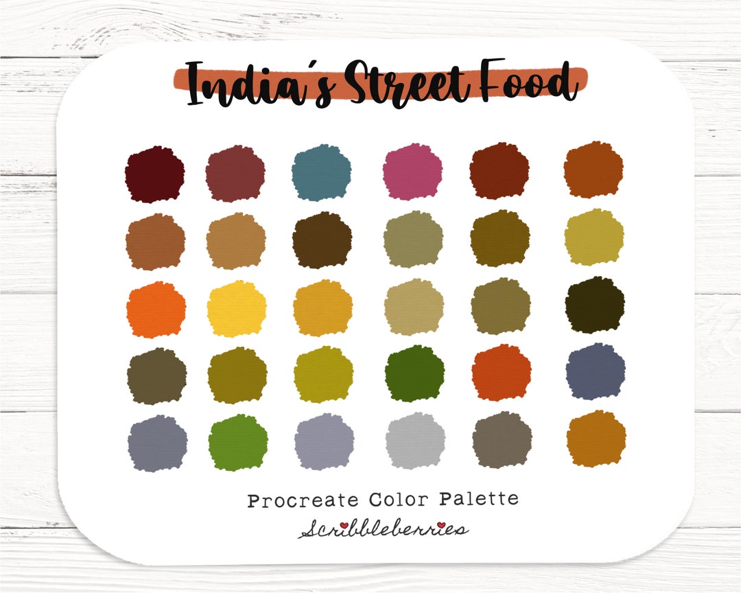 India Street Food Color Palette: 30 Procreate Brushes (digital Download ...