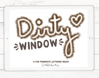 Dirty Window Lettering Brush: Procreate Brush (Digital Download)