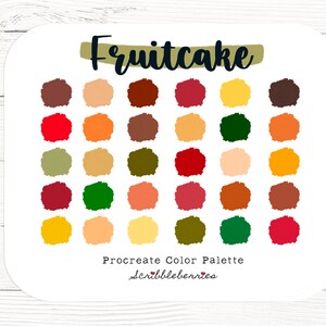 Fruitcake Procreate Color Palette: 30 Coordinating Colors (.swatch File)