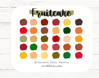 Fruitcake Procreate Color Palette: 30 Coordinating Colors (.swatch File)
